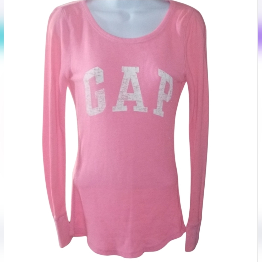 GAP Pink And White Long Sleeve Thermal Size XS